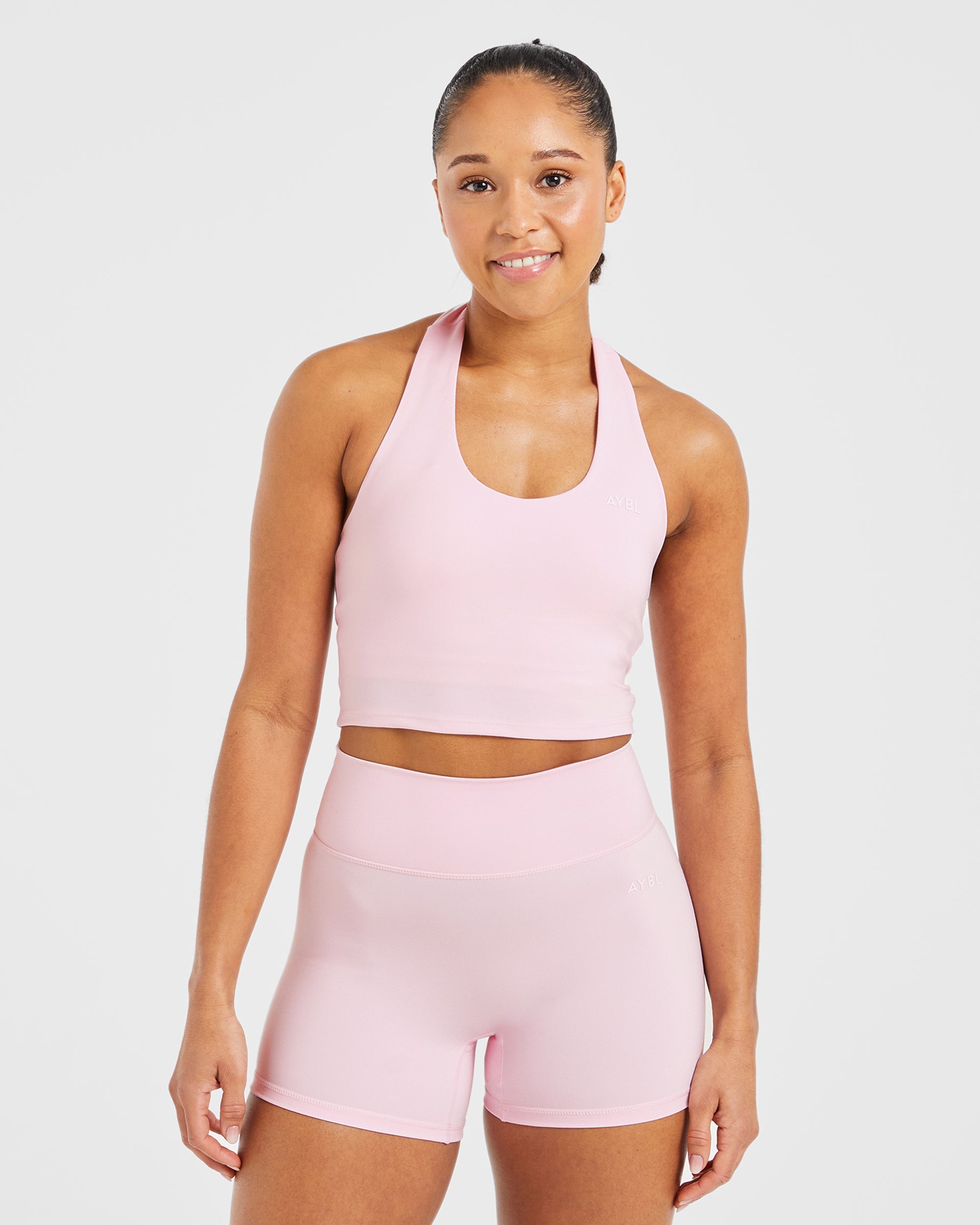 Top Corto a Spalline Fisso - Rosa Pastello