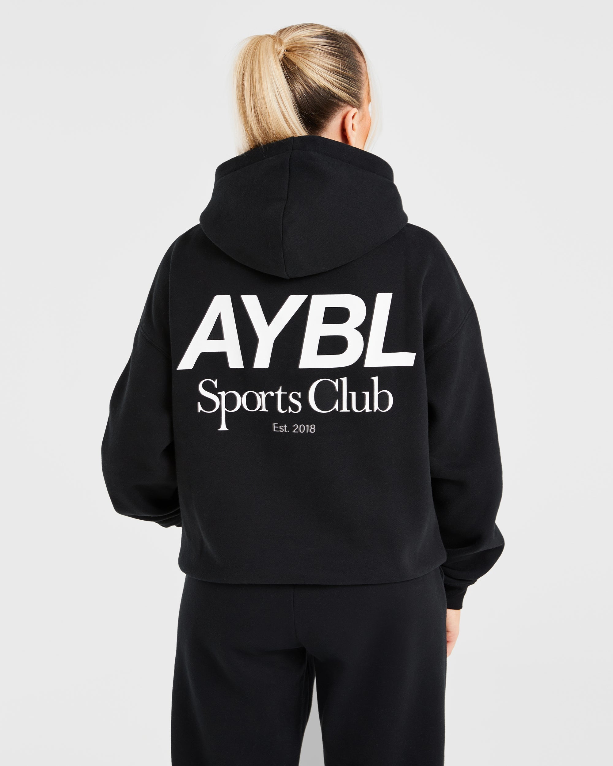 AYBL Sports Club Felpa Oversized - Nero/Bianco