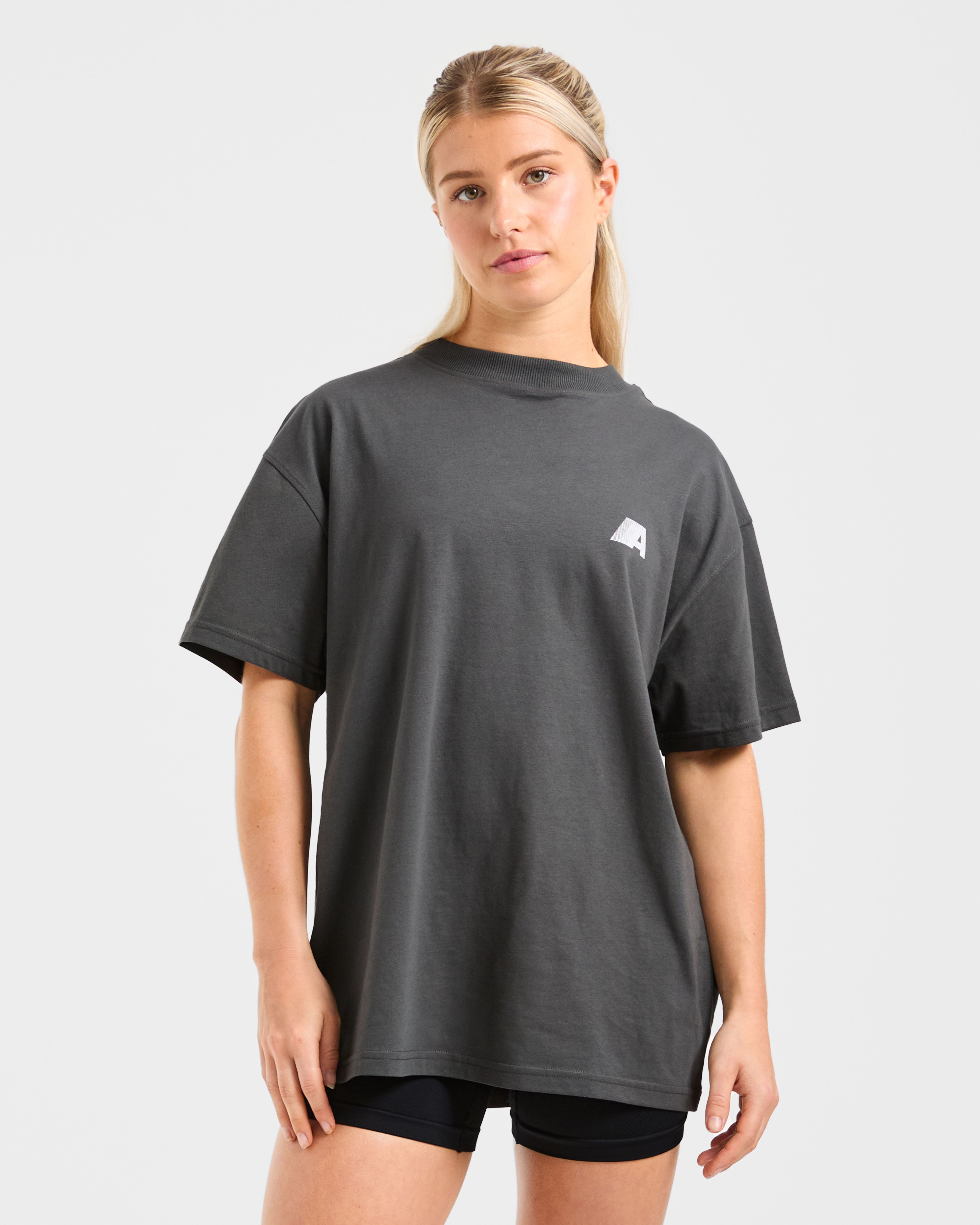 T-shirt Oversized Retro Athletics - Grigio