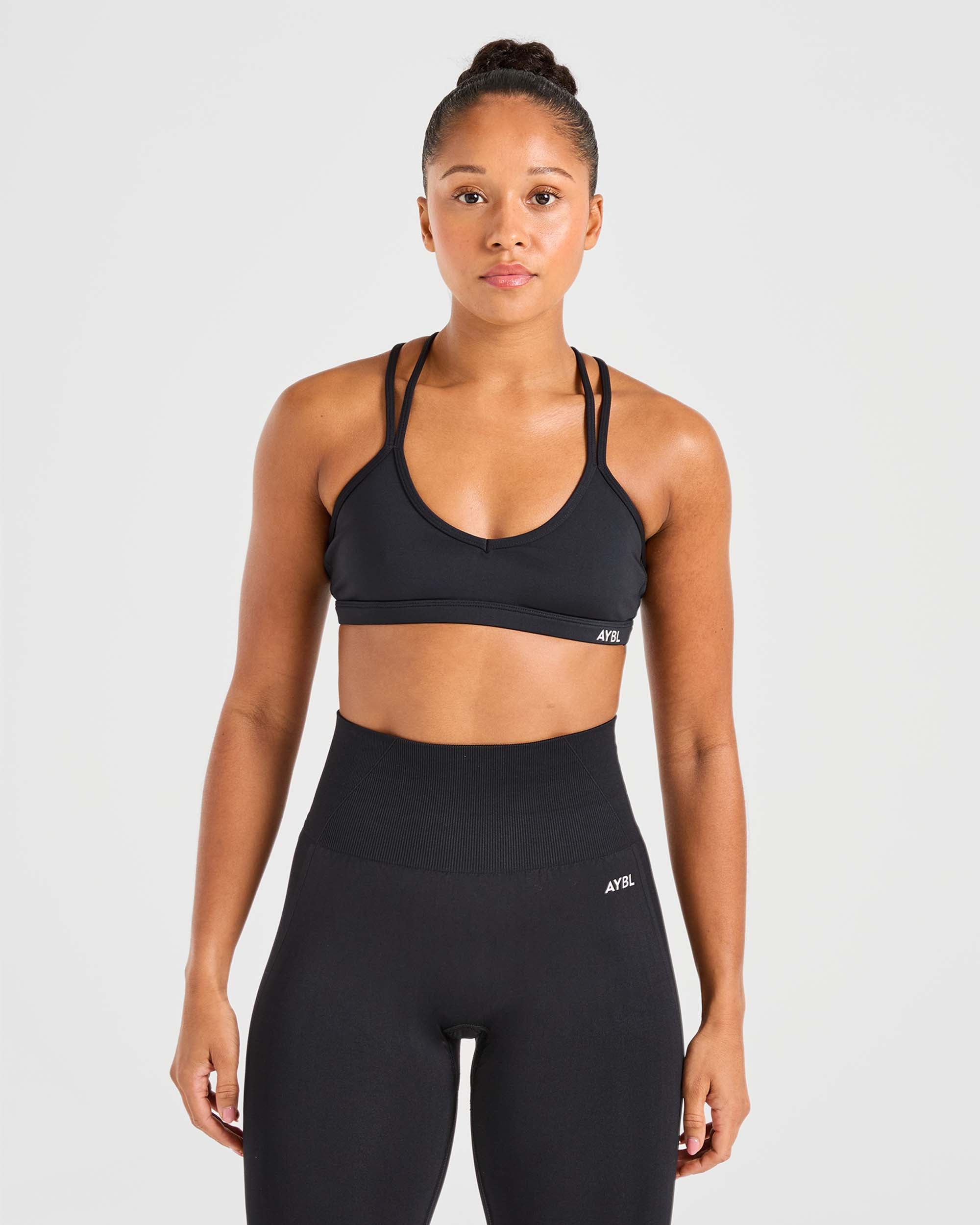 Sports Bra Essenziale con Cinturino - Nero